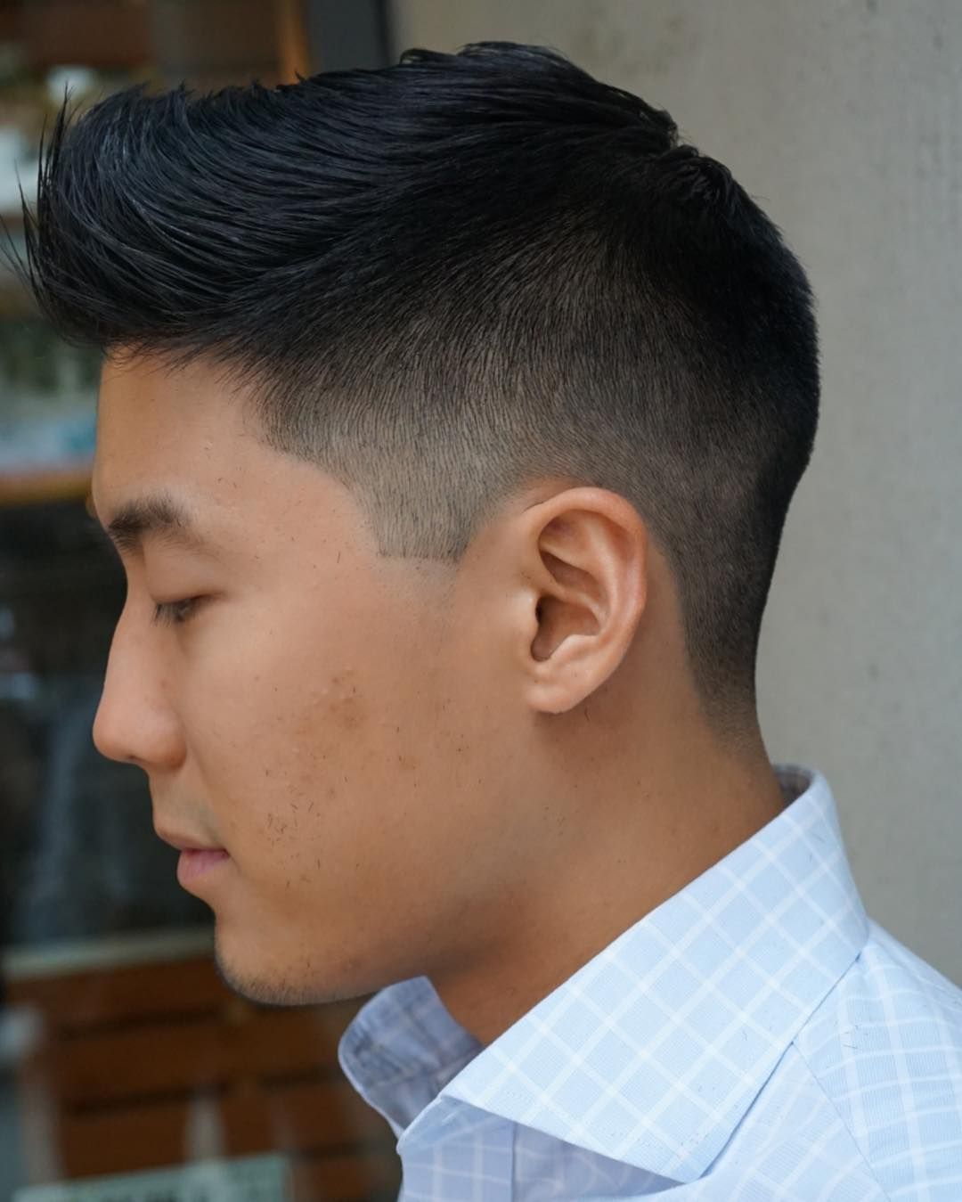 Low Fade Comb Over Korean Boy Hairstyle 2024